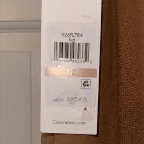 Calvin Klein Suit Luggage Brown Wide Leg High Rise Dress Pants - Picture 3 of 14